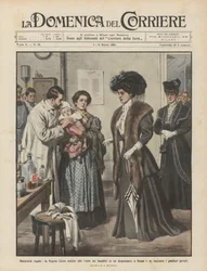 Königliche Mutterschaft, Königin Elena besucht die Kinder in einer Apotheke in Rom